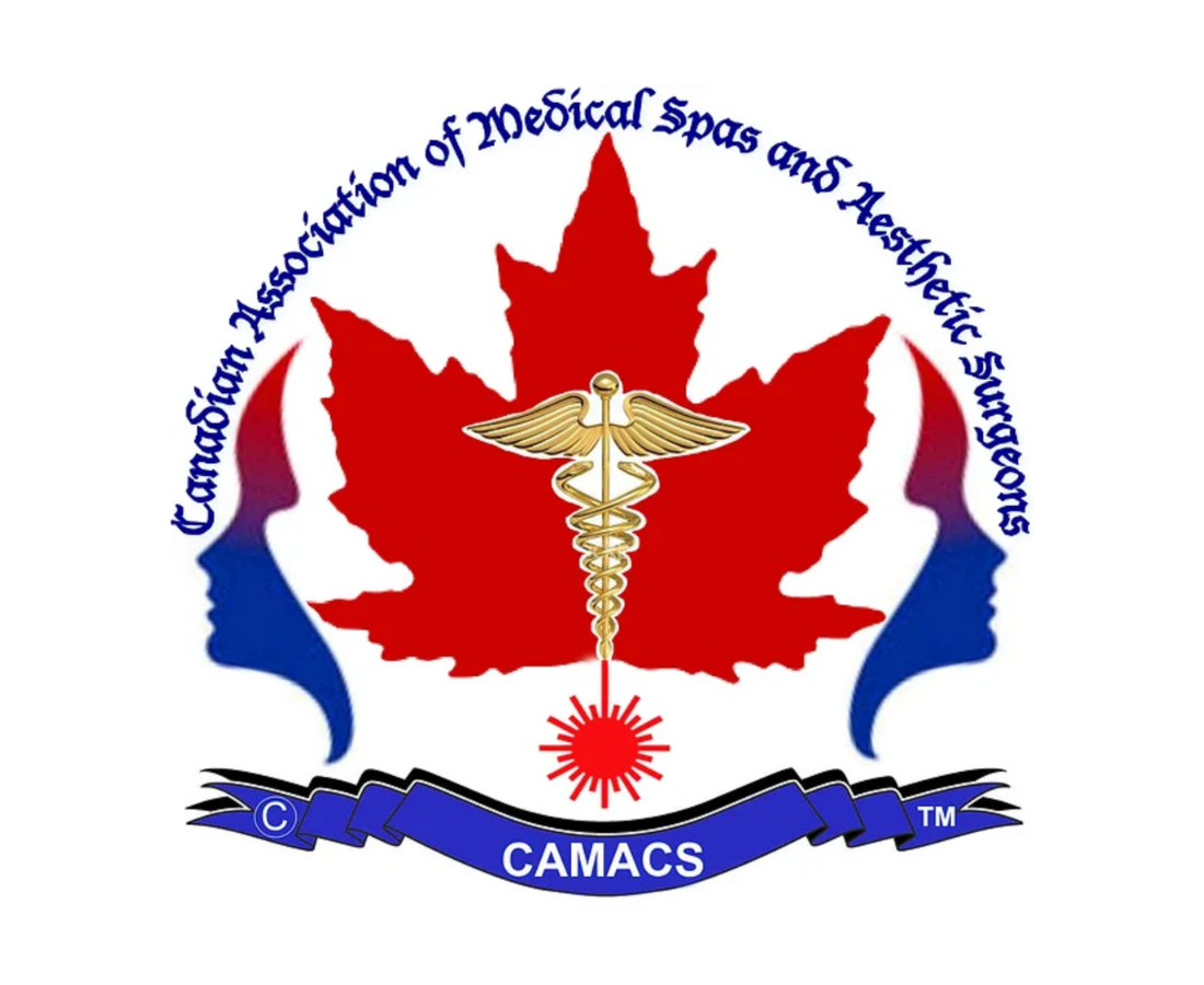 Logo of the Canadian Association of Medical Spas and Aesthetic Surgeons. We are a CAMACS accredited institute